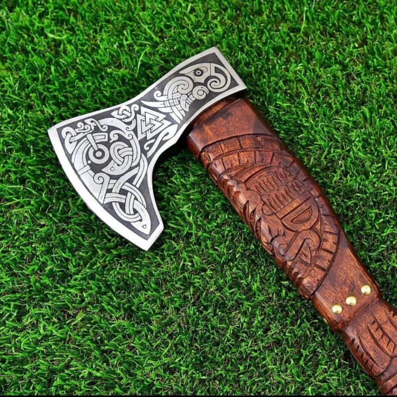 Custom Hand Forged Viking Axe Carbon Steel Blade