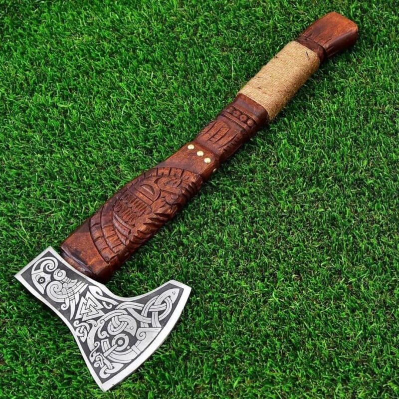 Custom Hand Forged Viking Axe Carbon Steel Blade