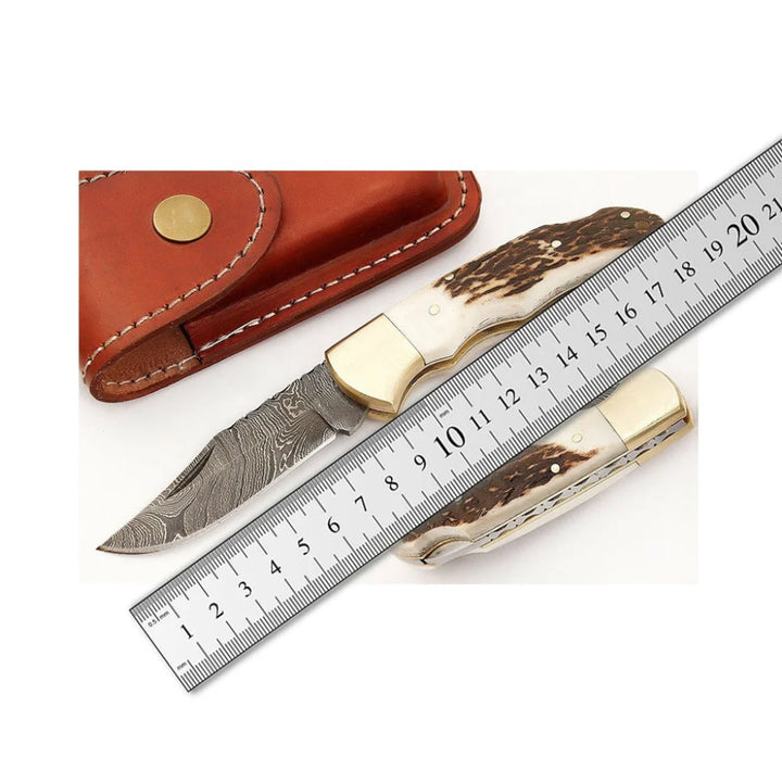 Custom Handmade Damascus Folding Pocket Knife