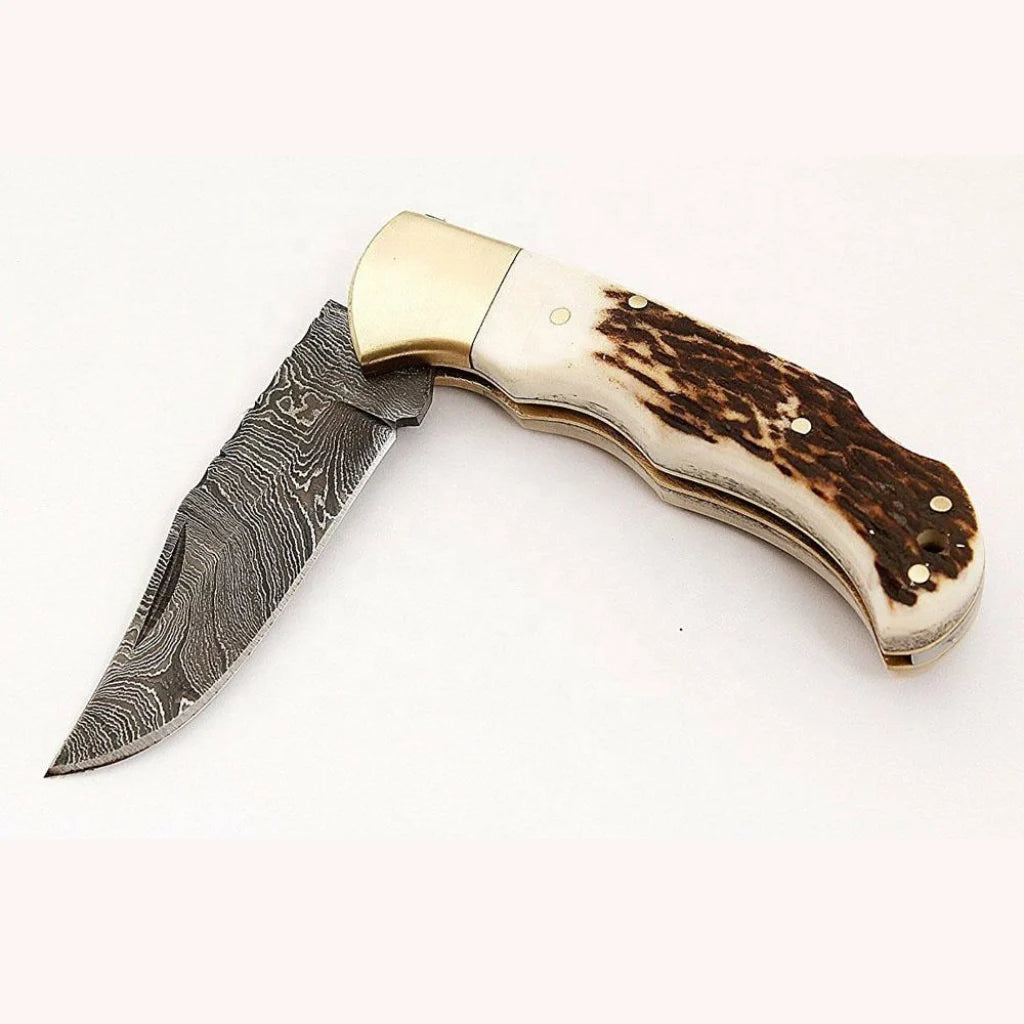 Custom Handmade Damascus Folding Pocket Knife