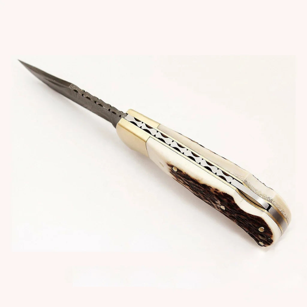 Custom Handmade Damascus Folding Pocket Knife