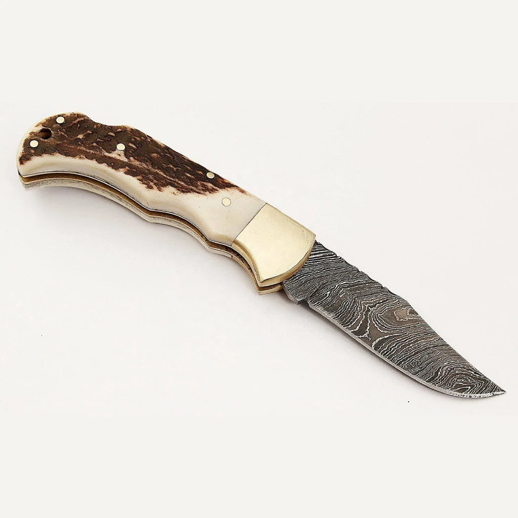 Custom Handmade Damascus Folding Pocket Knife