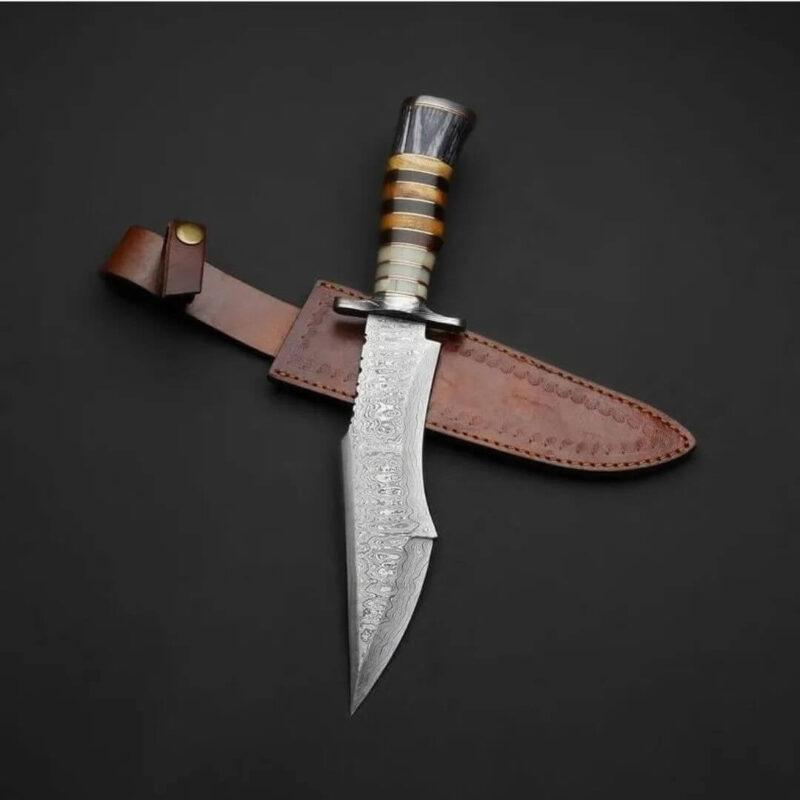 Custom Handmade Damascus Hunting Knife