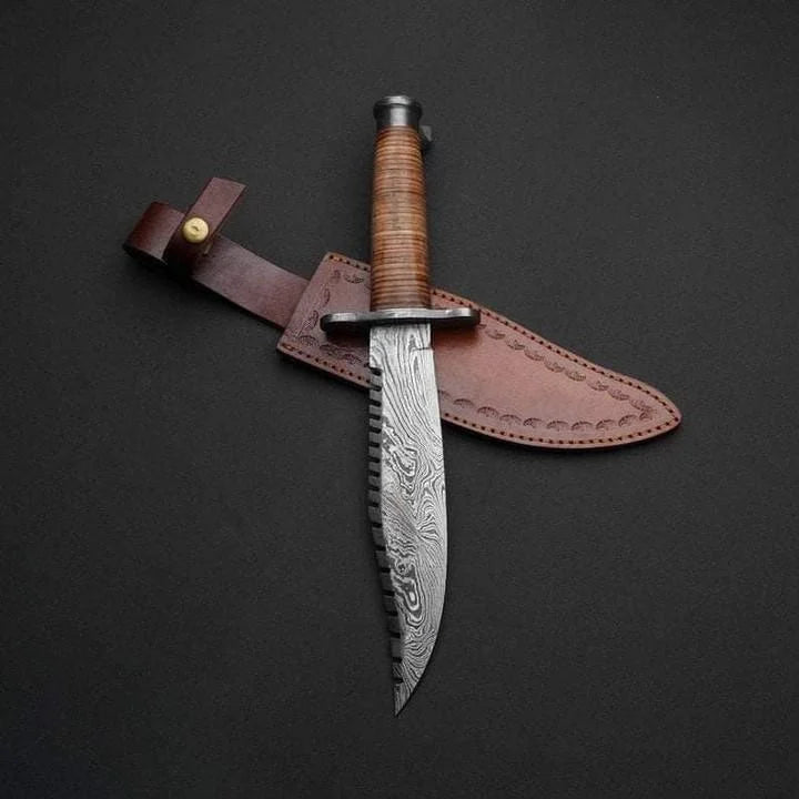 Custom Handmade Damascus Hunting Knife