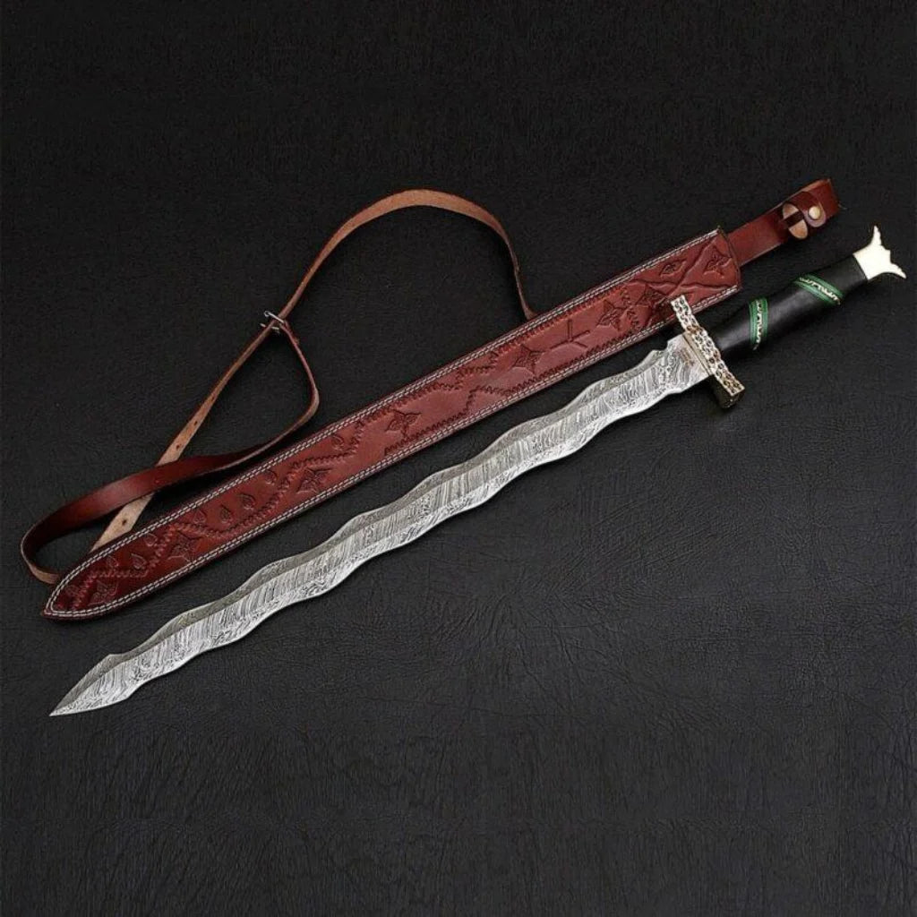 Custom Handmade Damascus Steel Sword Battle Ready
