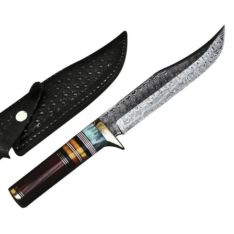 Custom Handmade Damascus Steel Hunting Dragon Knife