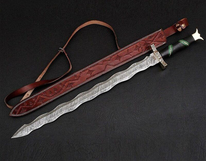 Custom Handmade Damascus Steel Sword Battle Ready