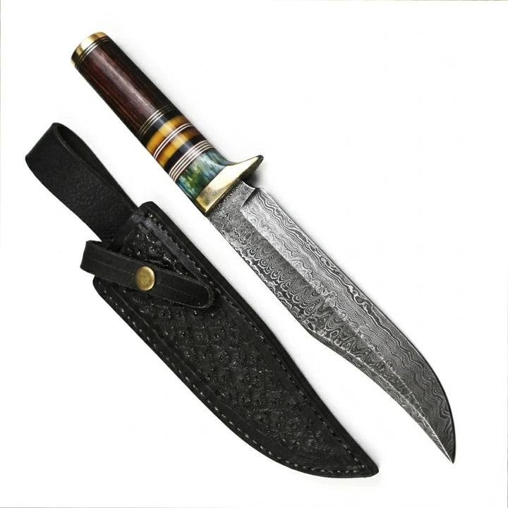 Custom Handmade Damascus Steel Hunting Dragon Knife