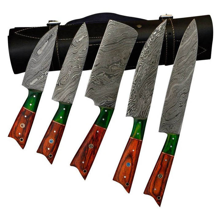 Damascus Chef & Kitchen Knives Set of 5