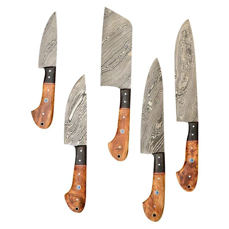 Damascus Chef & Kitchen Knives Set of 5