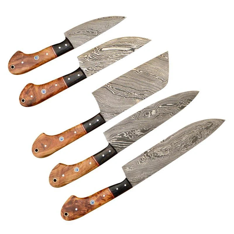 Damascus Chef & Kitchen Knives Set of 5
