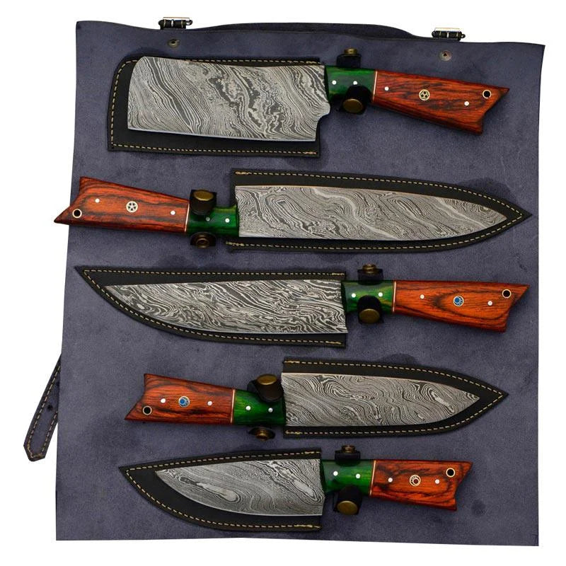 Damascus Chef & Kitchen Knives Set of 5