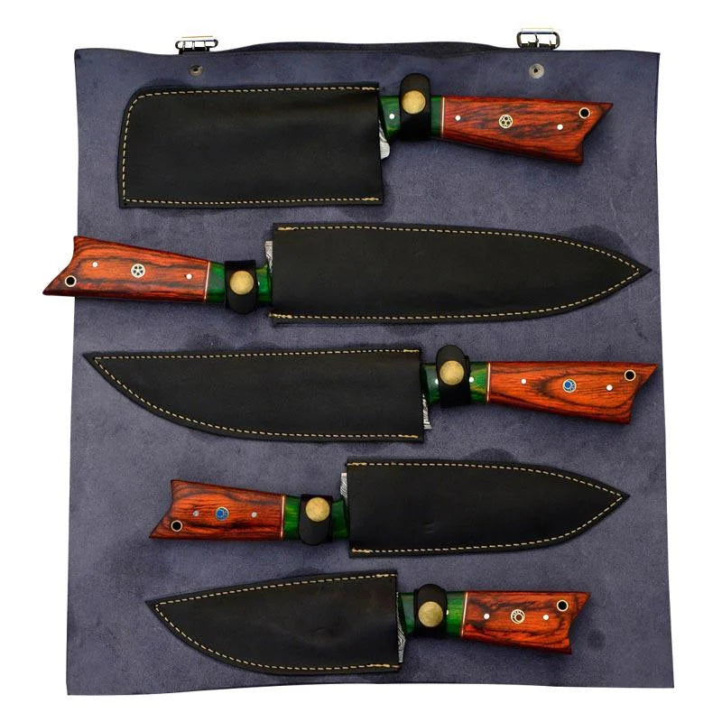 Damascus Chef & Kitchen Knives Set of 5