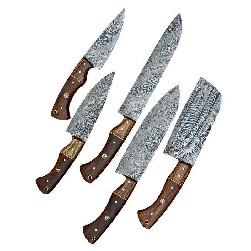 Damascus Chef & Kitchen Knives Set of 5