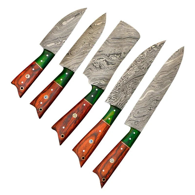 Damascus Chef & Kitchen Knives Set of 5