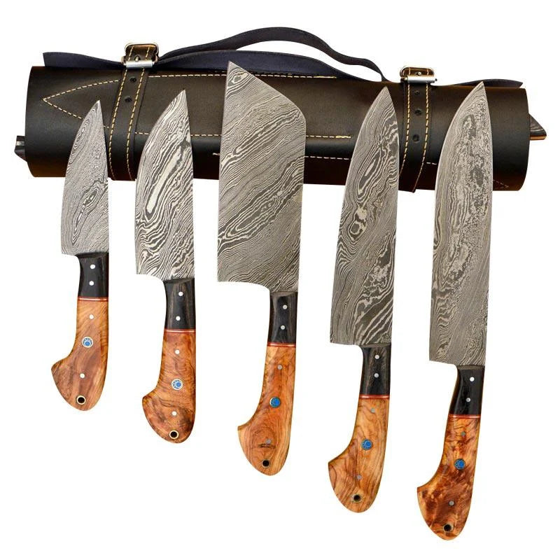 Damascus Chef & Kitchen Knives Set of 5