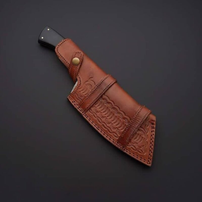 Damascus Cleaver Chopper Knife with Micarta Scales Handle