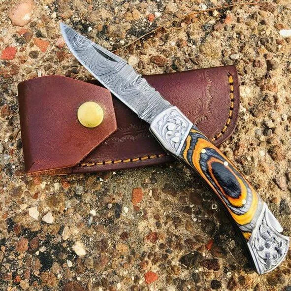 Damascus Folding Pocket Knife
