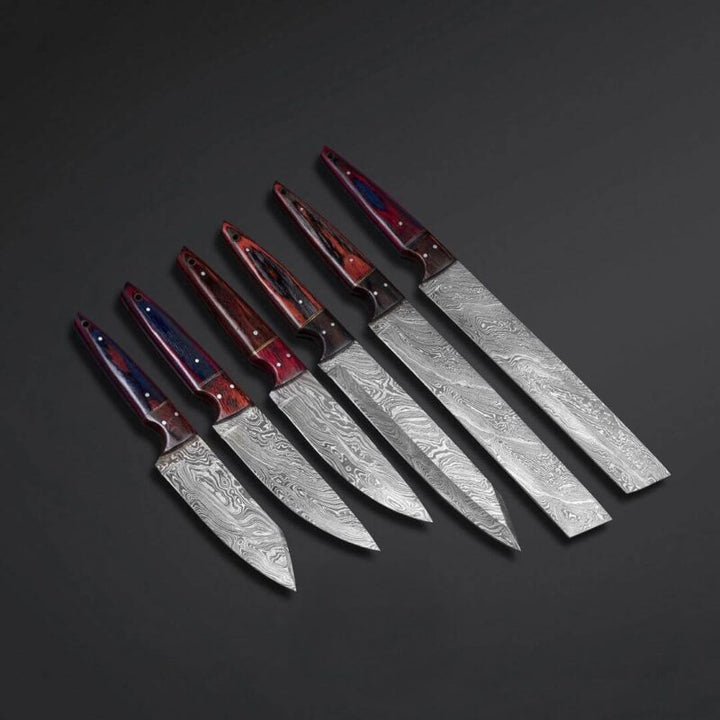 Damascus Kitchen & Chef Knife Set of 6