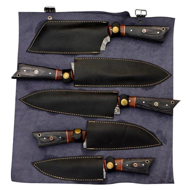 Damascus Steel Chef & Kitchen Knives Set of 5