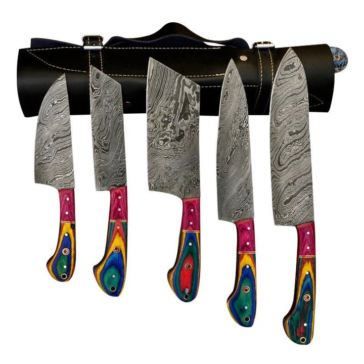 Damascus Steel Chef & Kitchen Knives Set of 5