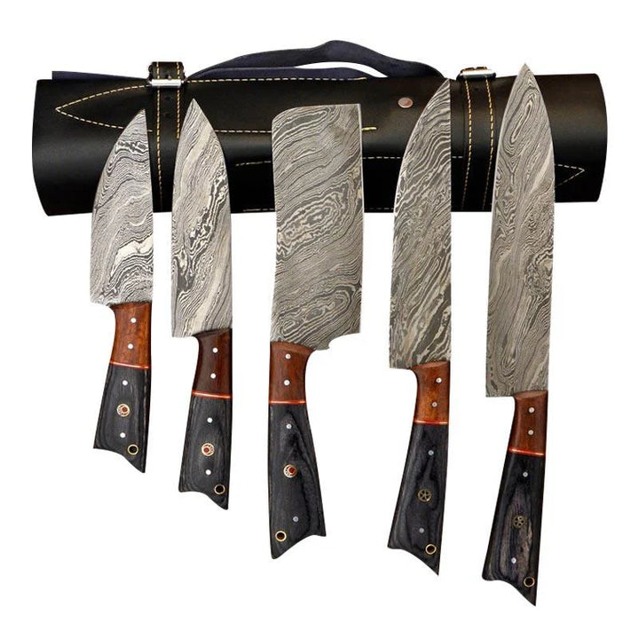 Damascus Steel Chef & Kitchen Knives Set of 5
