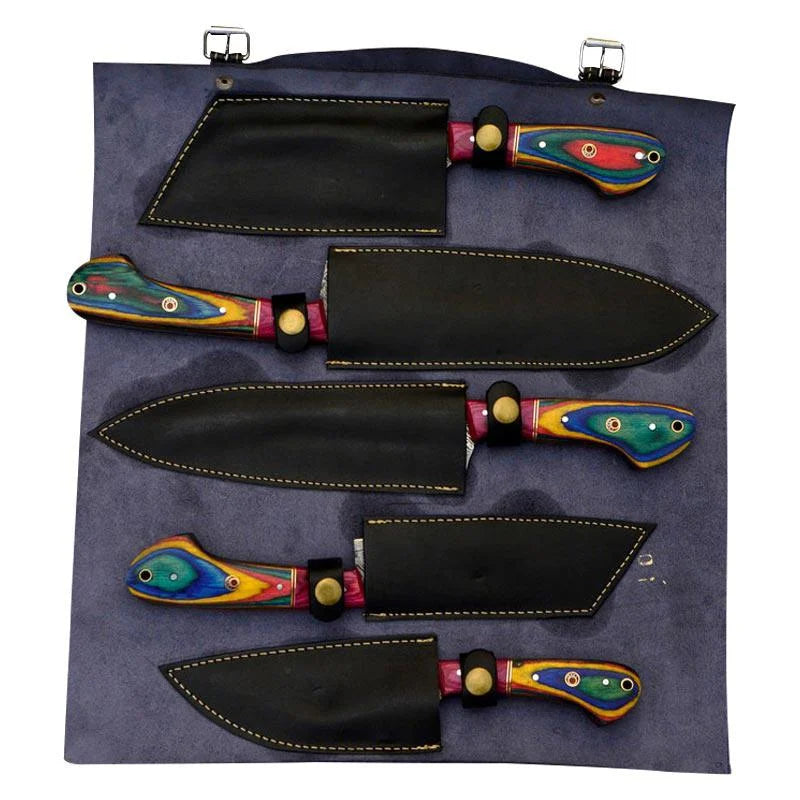 Damascus Steel Chef & Kitchen Knives Set of 5
