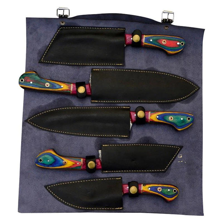 Damascus Steel Chef & Kitchen Knives Set of 5