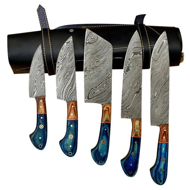 Damascus Steel Chef  & Kitchen Knives set of 5