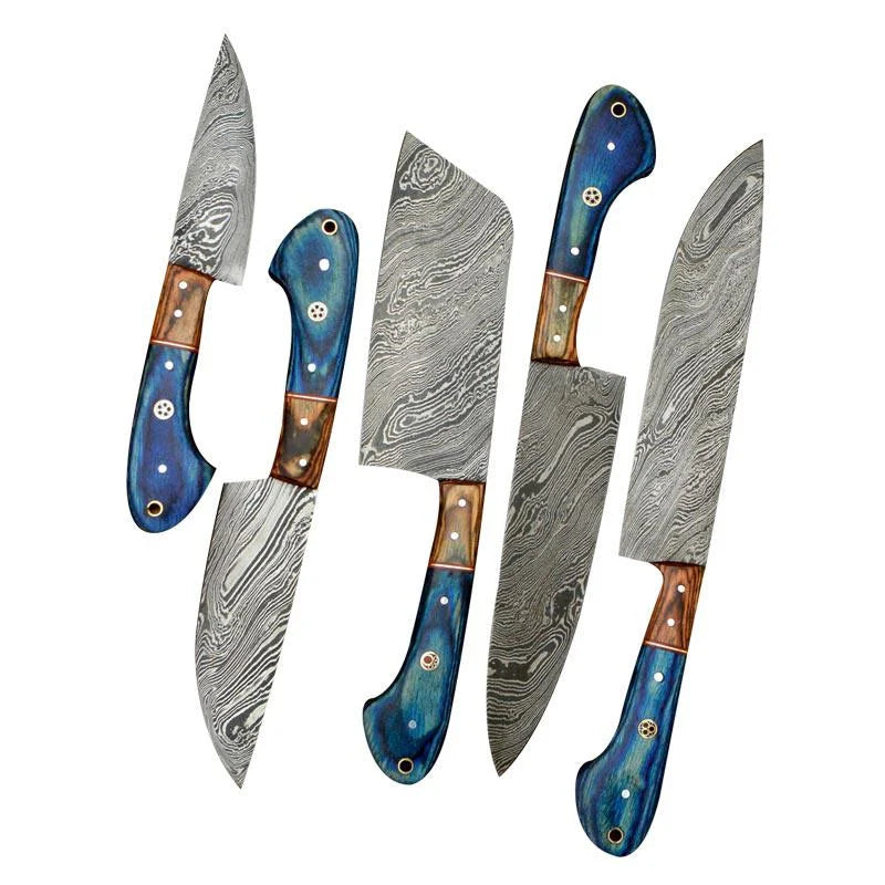 Damascus Steel Chef  & Kitchen Knives set of 5