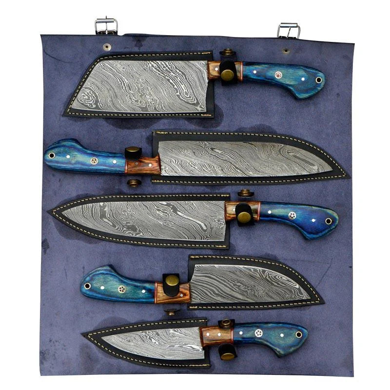 Damascus Steel Chef  & Kitchen Knives set of 5