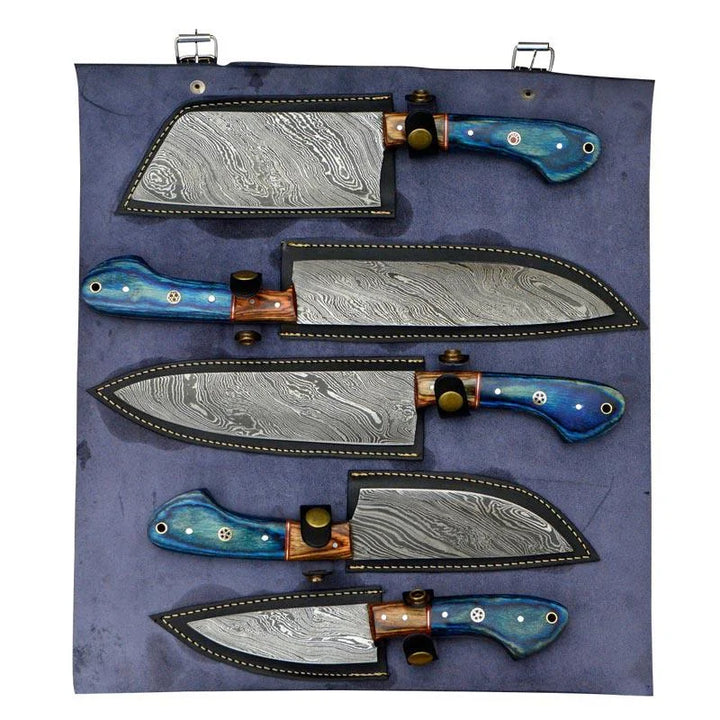 Damascus Steel Chef  & Kitchen Knives set of 5