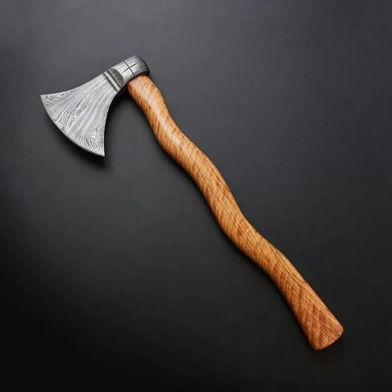Damascus Steel Viking Axe Dollar Sheet Handle