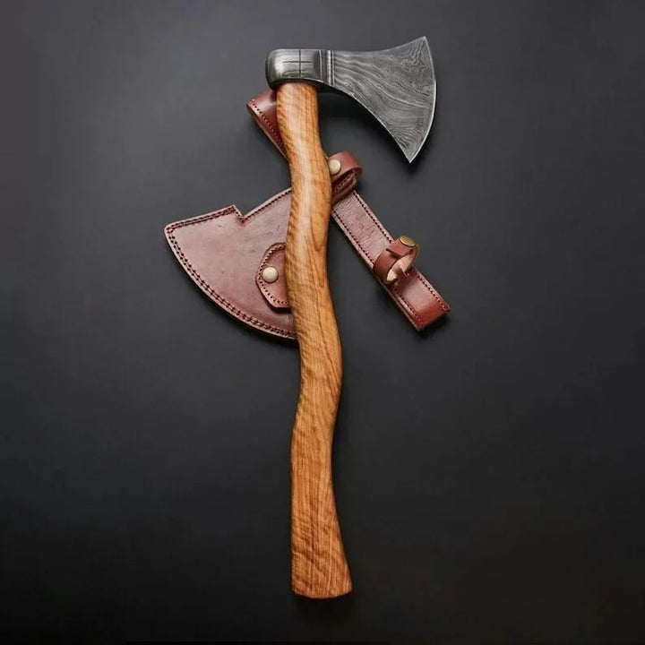 Damascus Steel Viking Axe Dollar Sheet Handle
