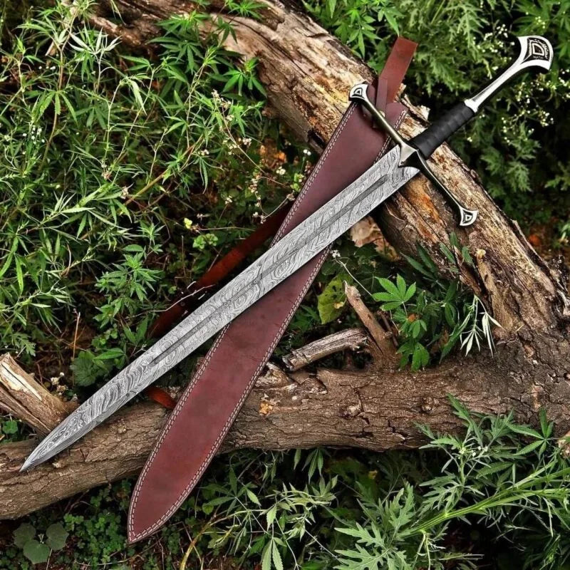 Damascus Steel Viking Sword – Medieval Sword with Sharp Blade