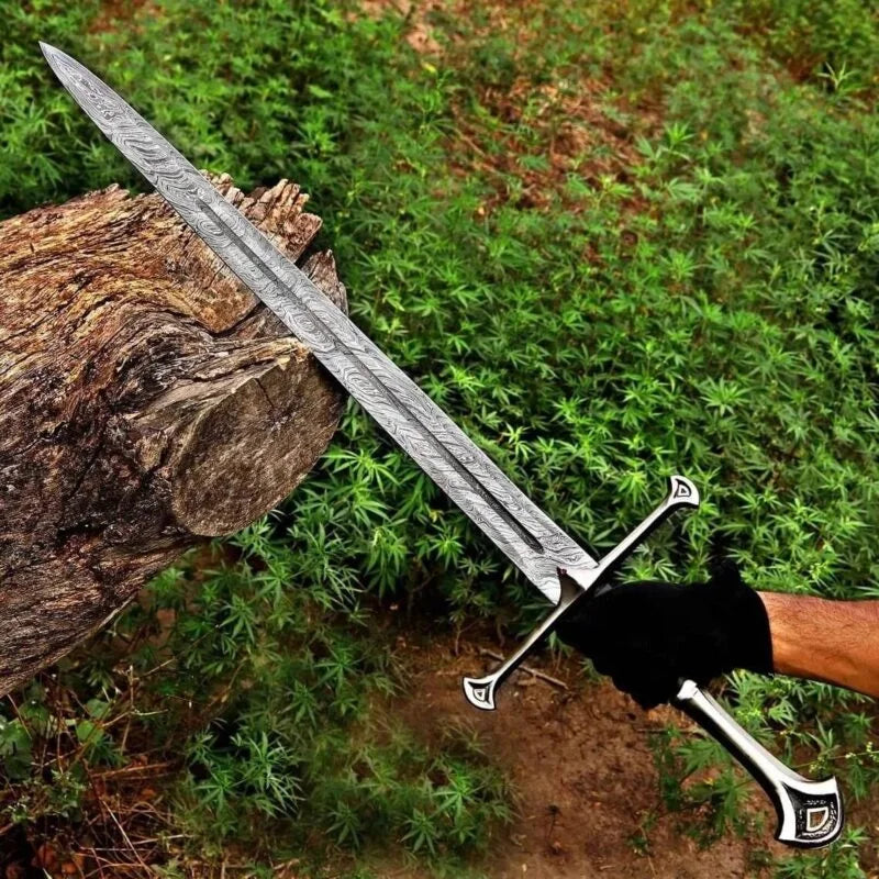 Damascus Steel Viking Sword – Medieval Sword with Sharp Blade
