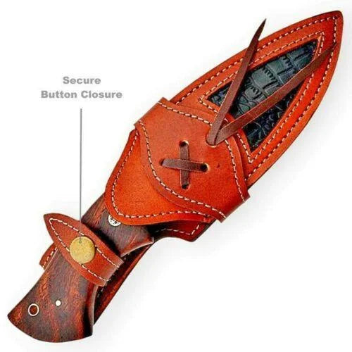 Handmade Bobcat Knife Damascus Steel Hunting