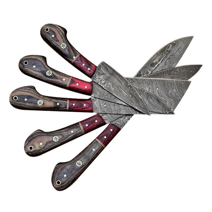 Handmade Damascus Chef & Kitchen Knife set of 5
