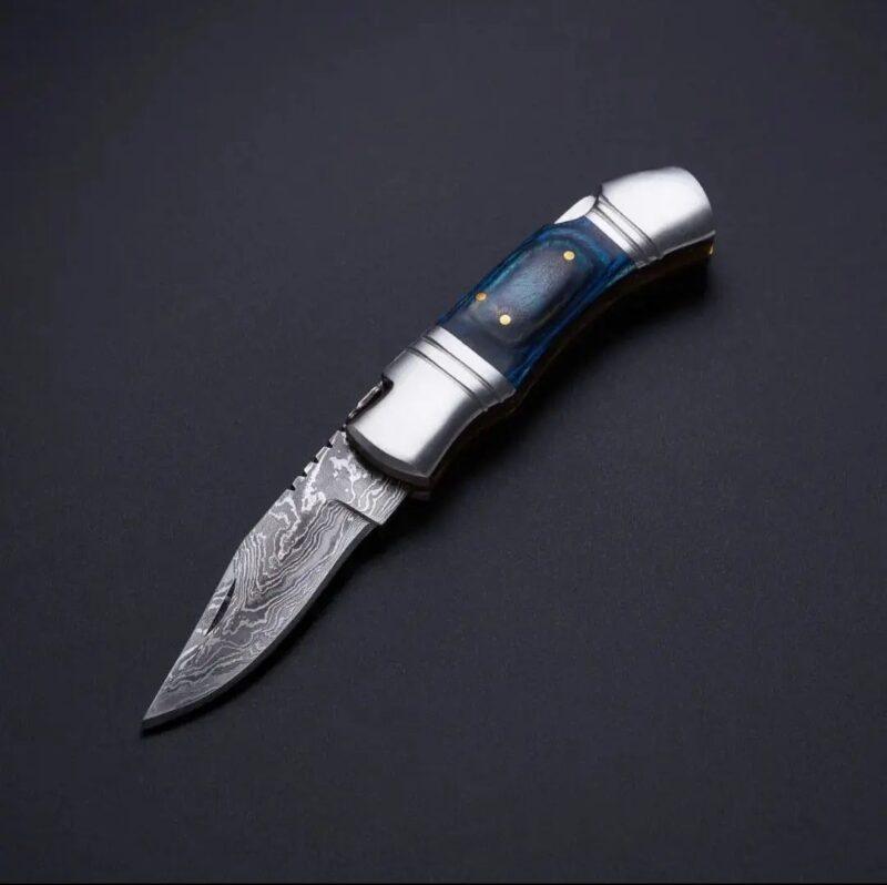 Handmade Damascus Pocket Folding Knife