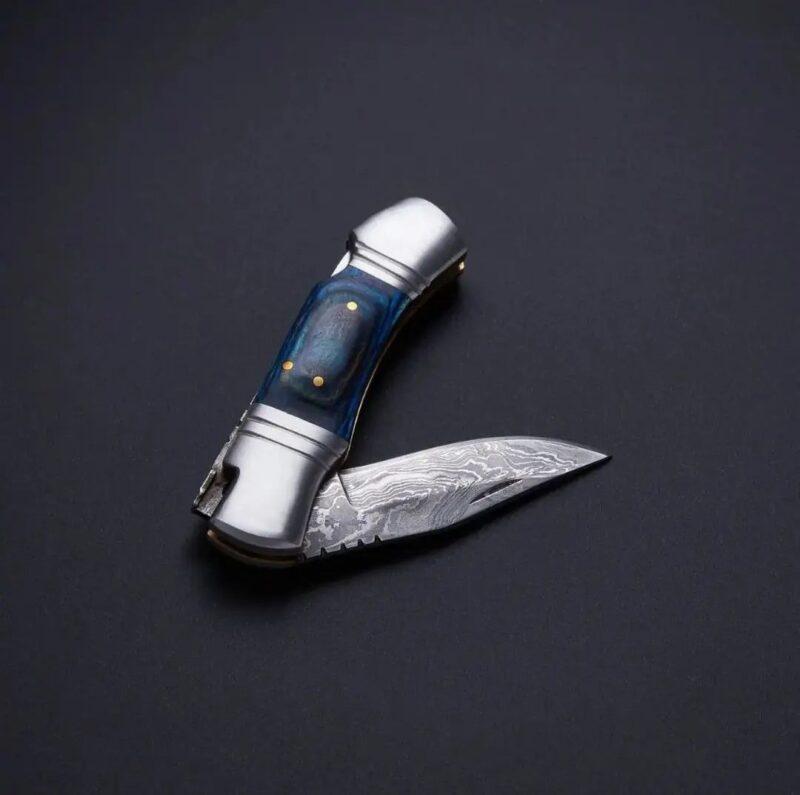 Handmade Damascus Pocket Folding Knife