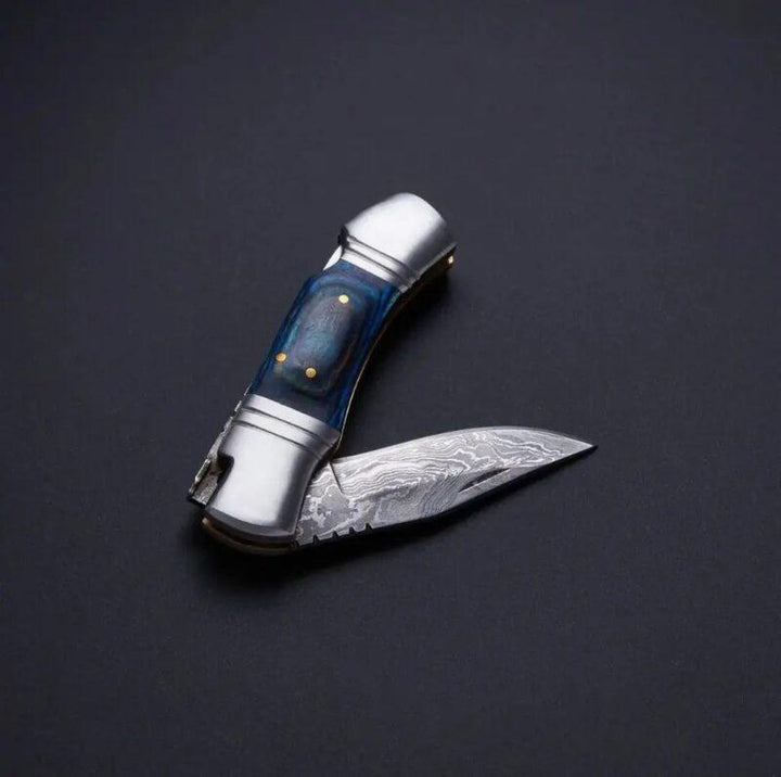 Handmade Damascus Pocket Folding Knife