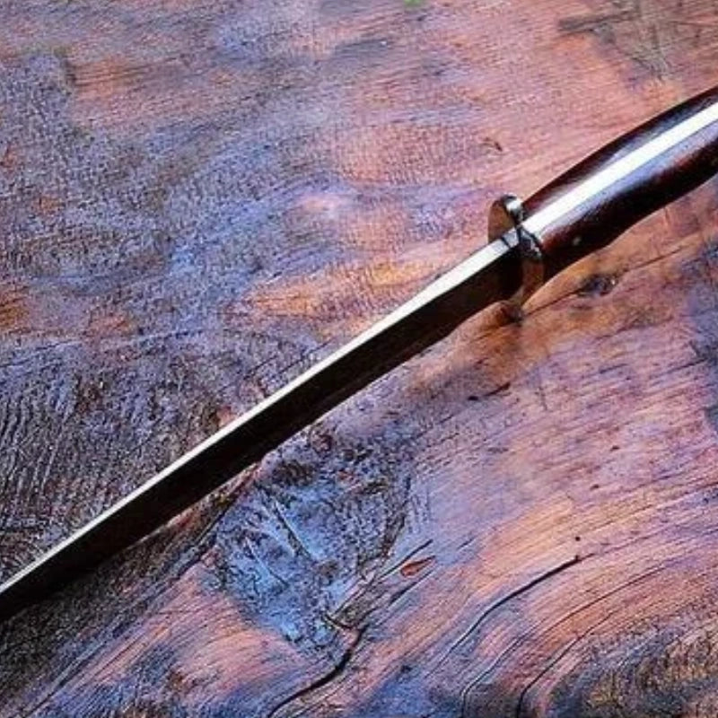 Premium Handcrafted Damascus Bowie Knife Rose Wood Handle