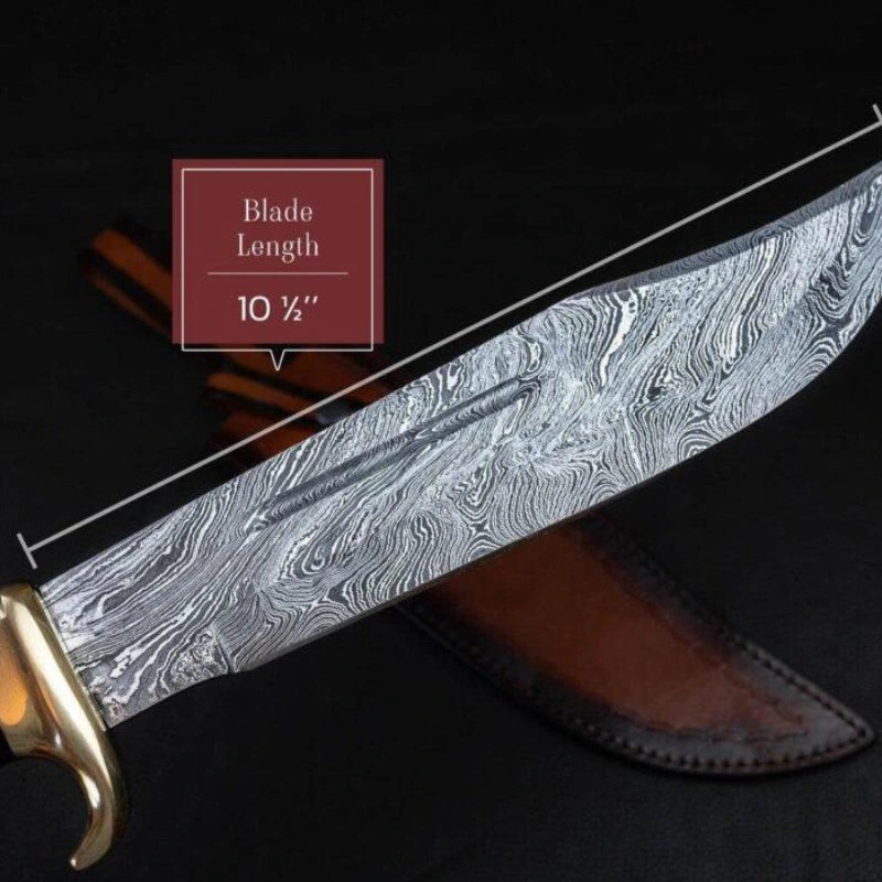 Premium Handcrafted Damascus Steel Bowie Knife – 16-inch