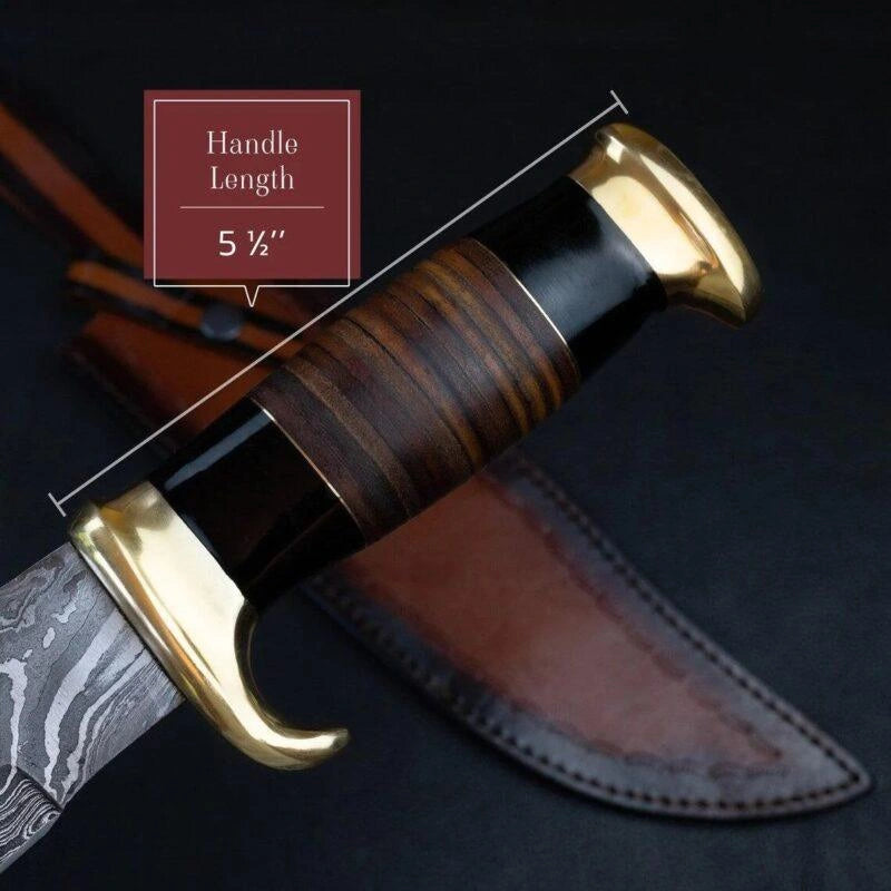 Premium Handcrafted Damascus Steel Bowie Knife – 16-inch