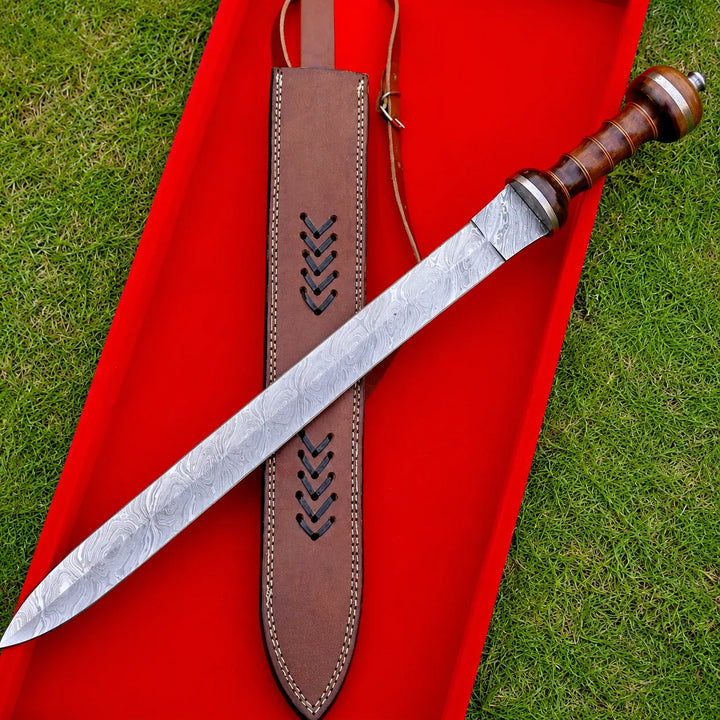 Roman Gladius Damascus Sword – Hand Forged Masterpiece