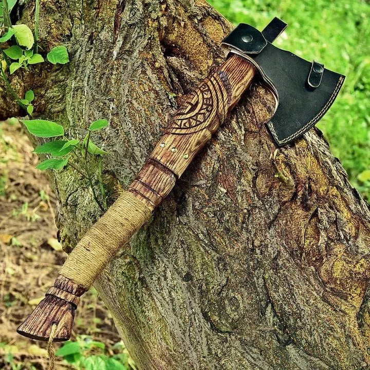 Viking Axe with High Carbon Steel Blade and Wooden Handle
