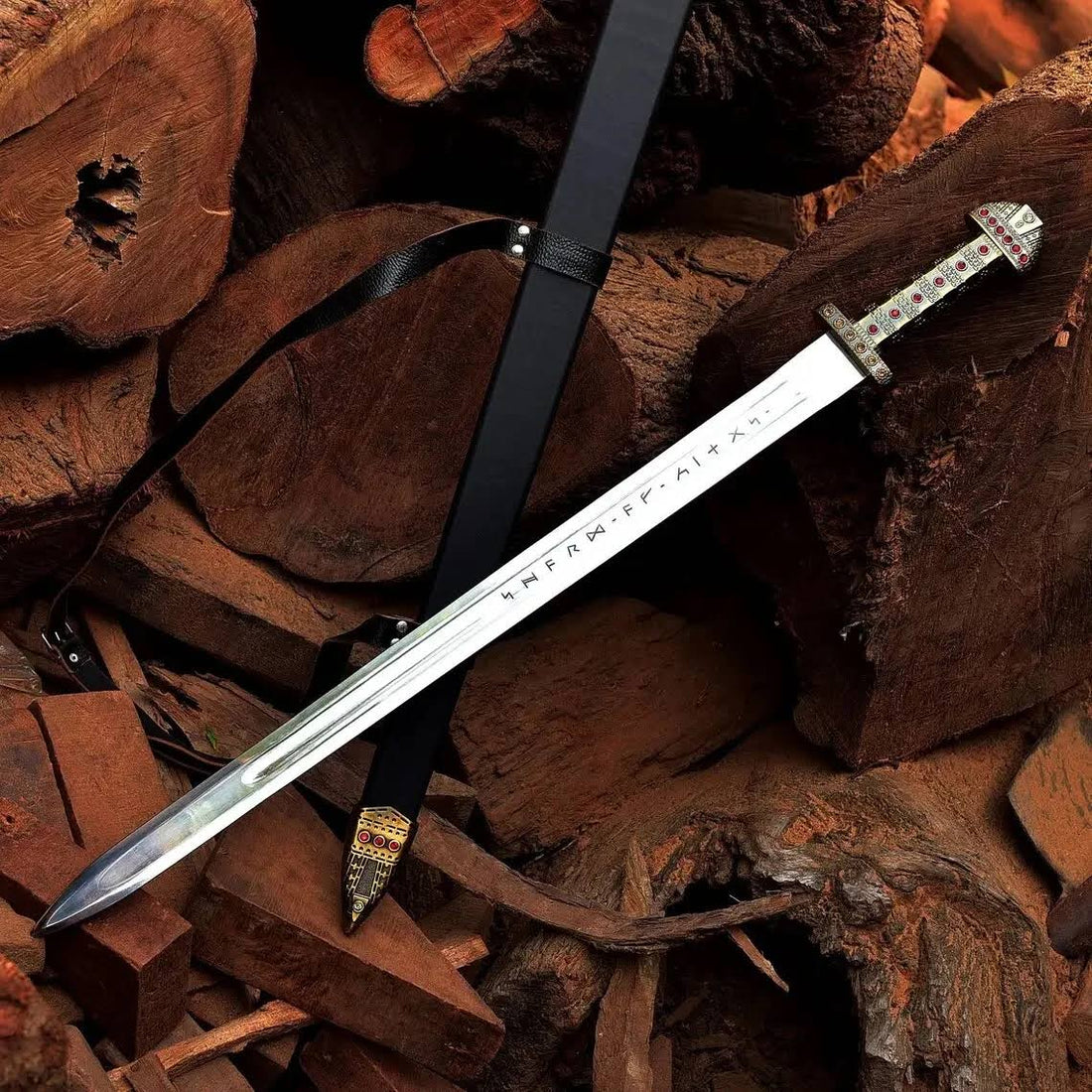 Viking Sword of Ragnar Lothbrok Antique-Style Accents