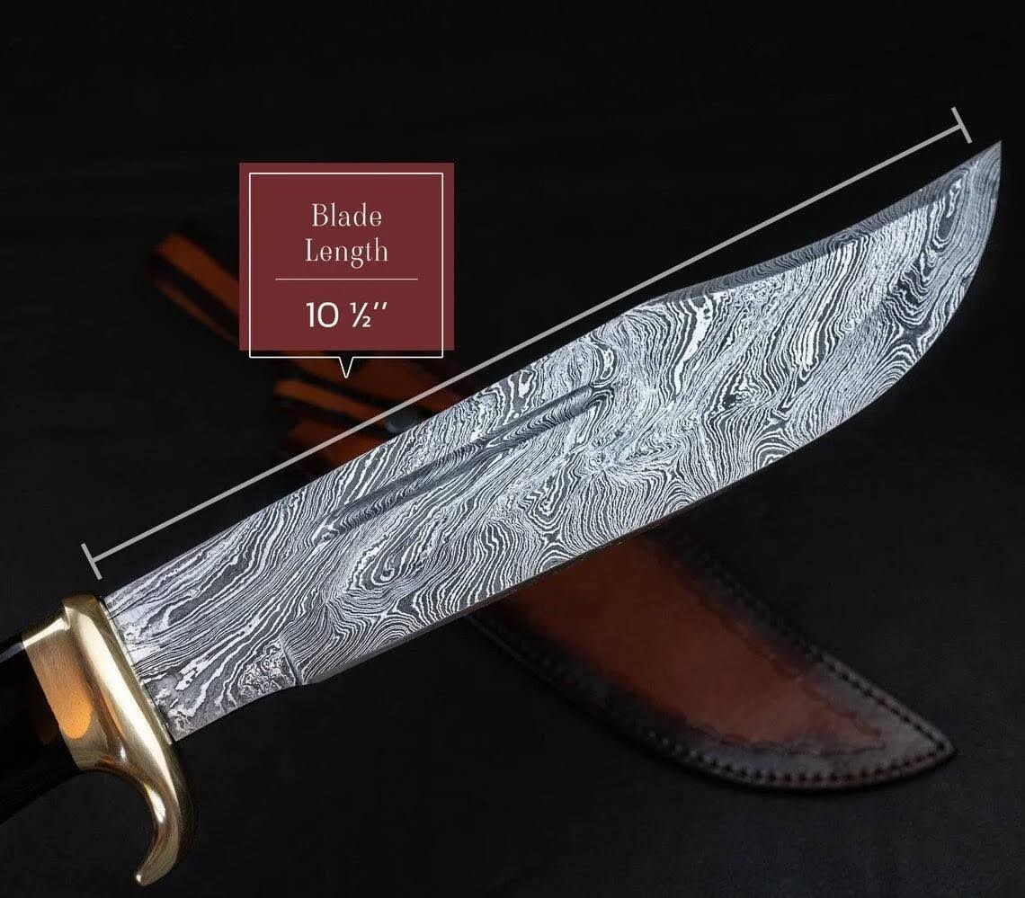 Premium Handcrafted Damascus Steel Bowie Knife – 16-inch