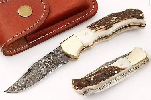 Custom Handmade Damascus Folding Pocket Knife