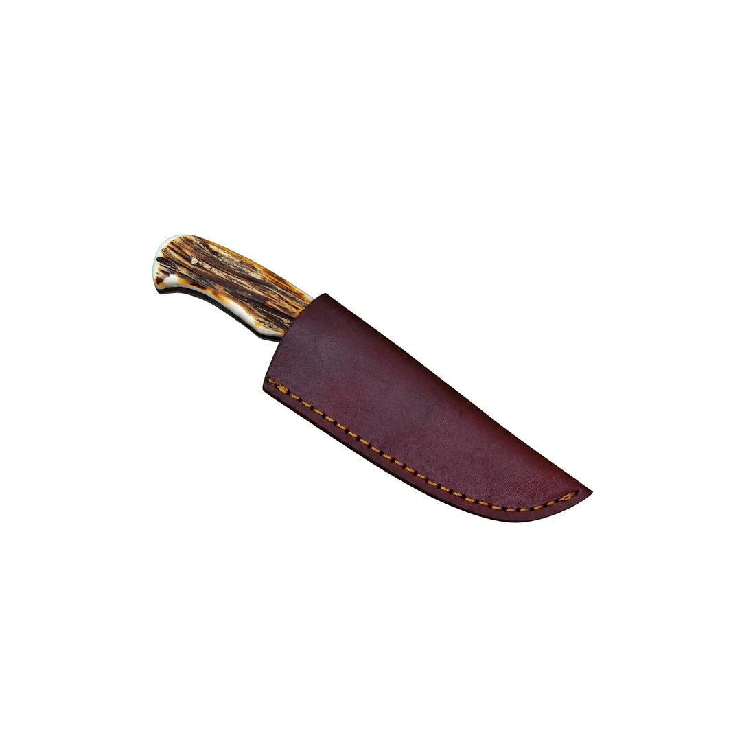 Damascus Camping Hunting Knife –  Burnt Bone Handle